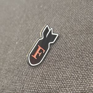 Elegant Black and Red Brooch